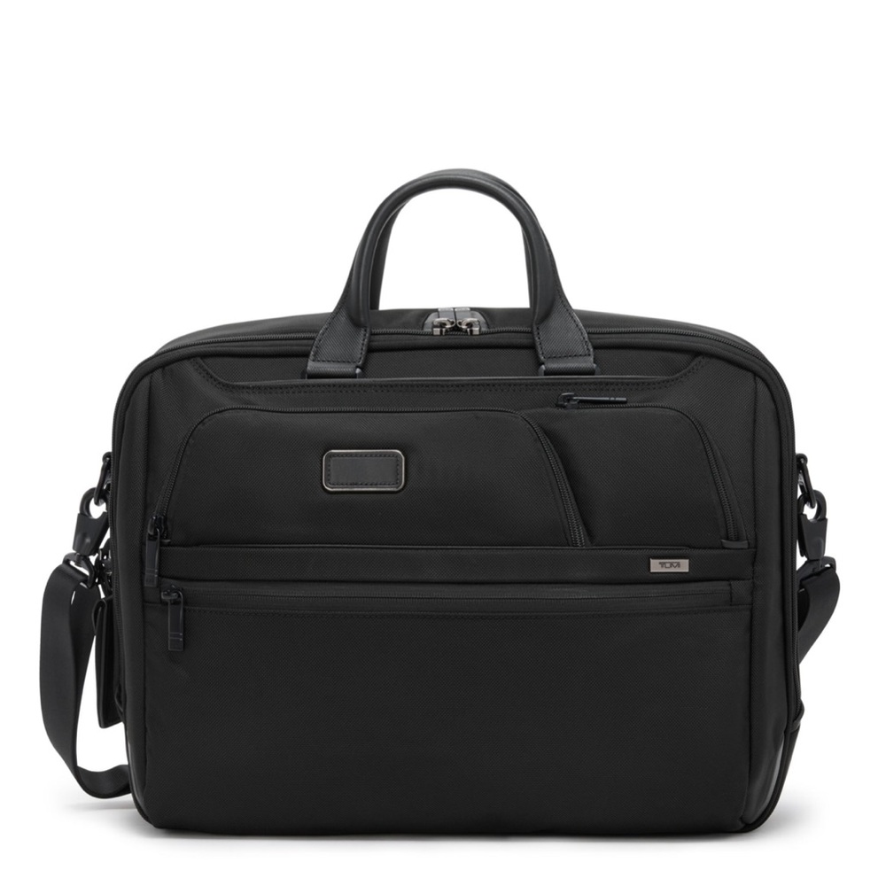 Tumi Black Compact Large Screen Laptop Brief Bag